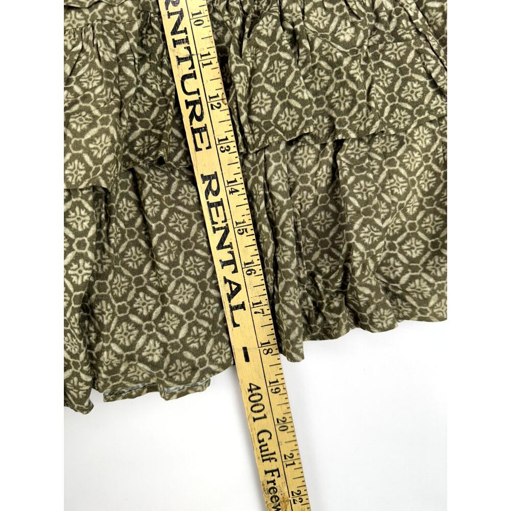 Ralph Lauren Petites Women's Green Patterned Viscose Skirt Size 10P - Picture 8 of 9